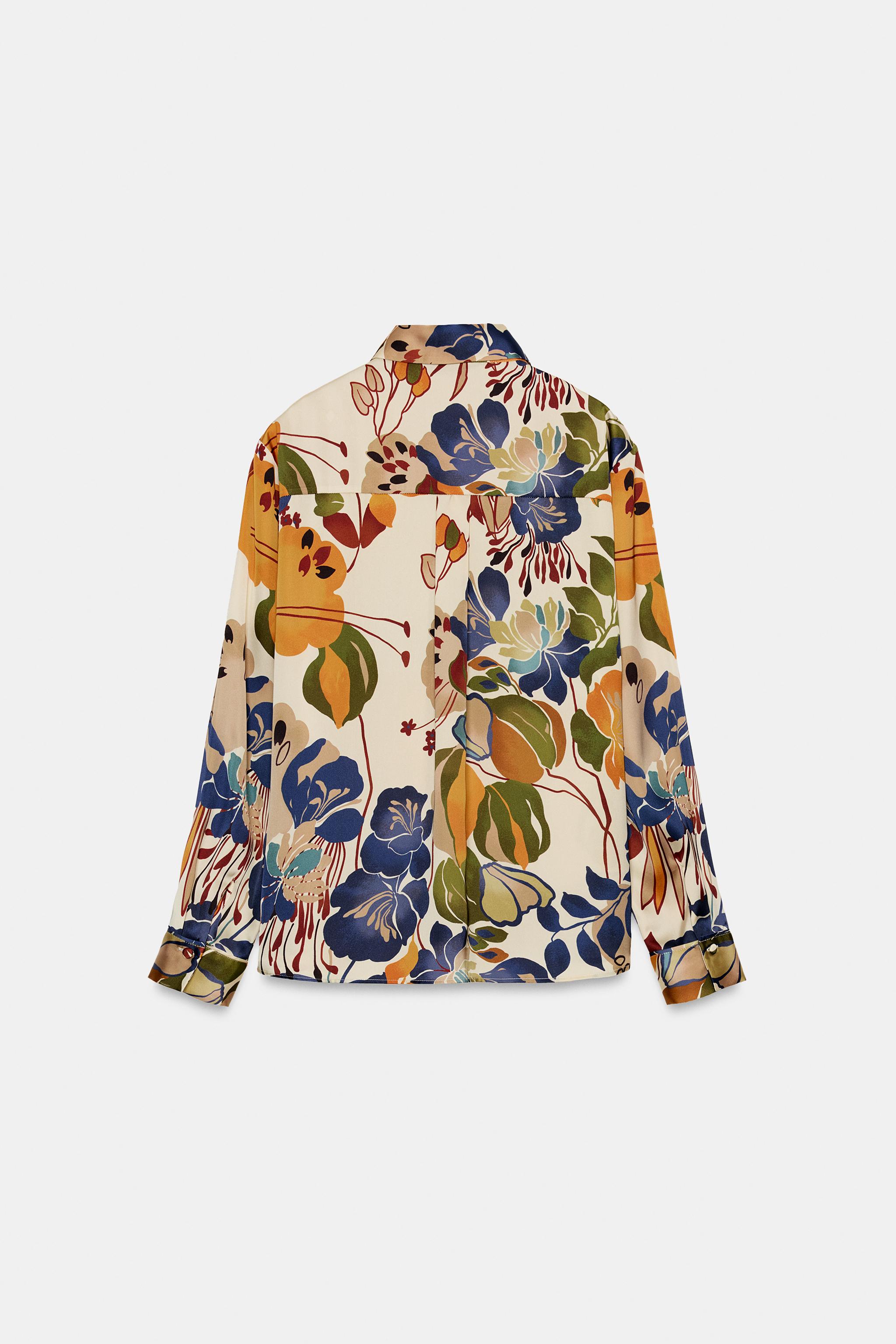 PRINTED SATIN EFFECT BLOUSE